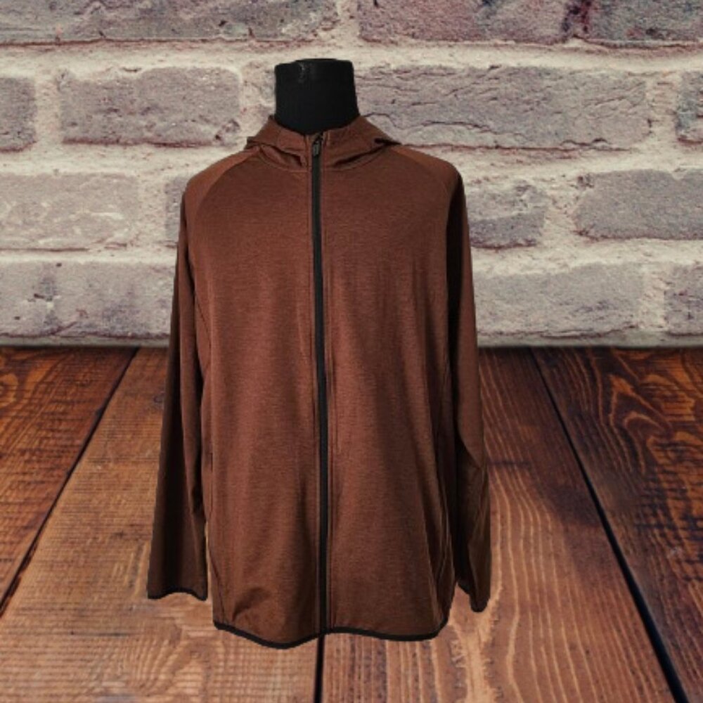 GAIAM FITNESS SLIM FIT MEN LONG SLEEVE FULL ZIP UP HOODIE - SIZE XL